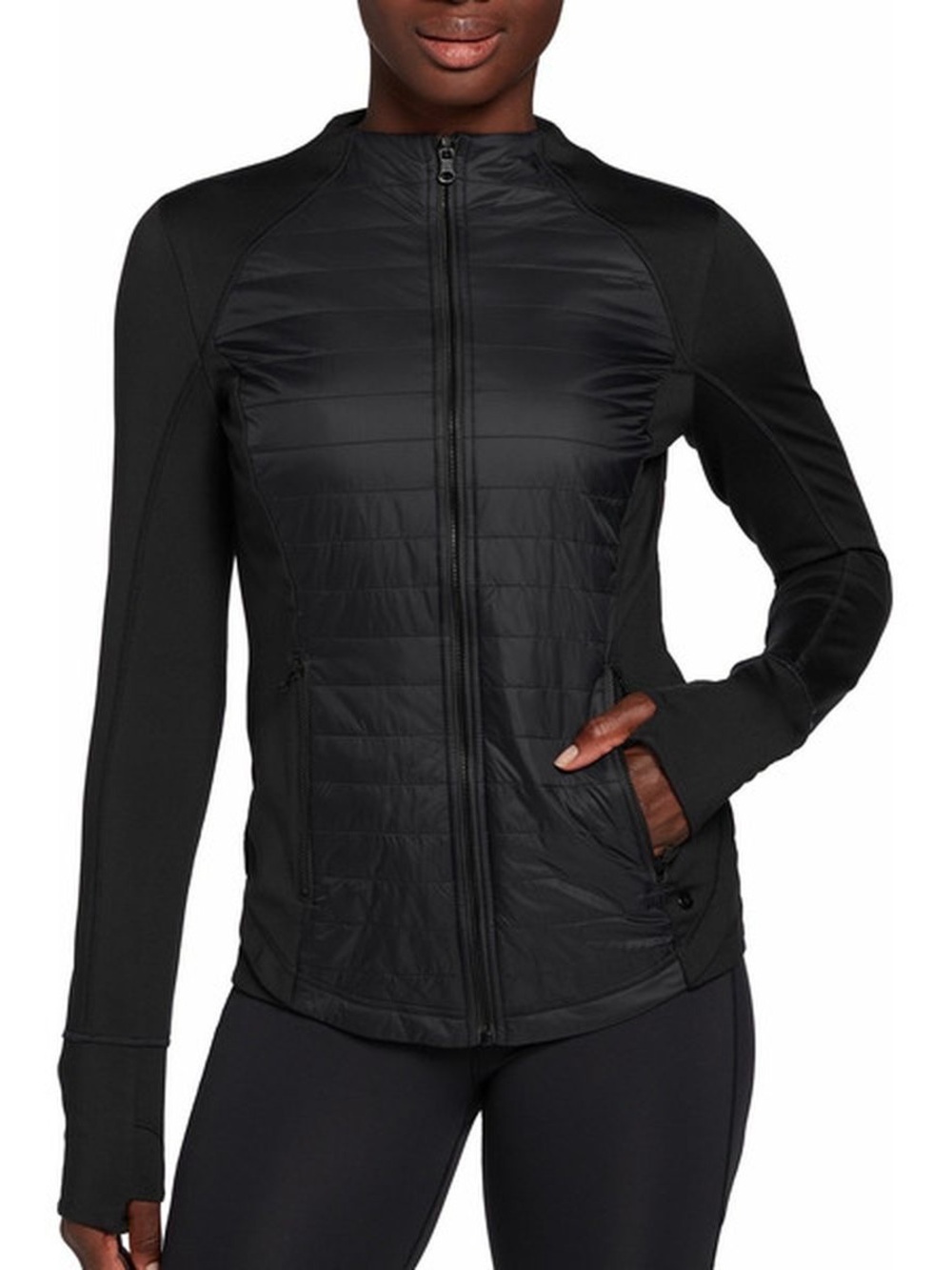 CALIA by Carrie Underwood Quilted Hybrid Full Zip Jacket Black Size XL